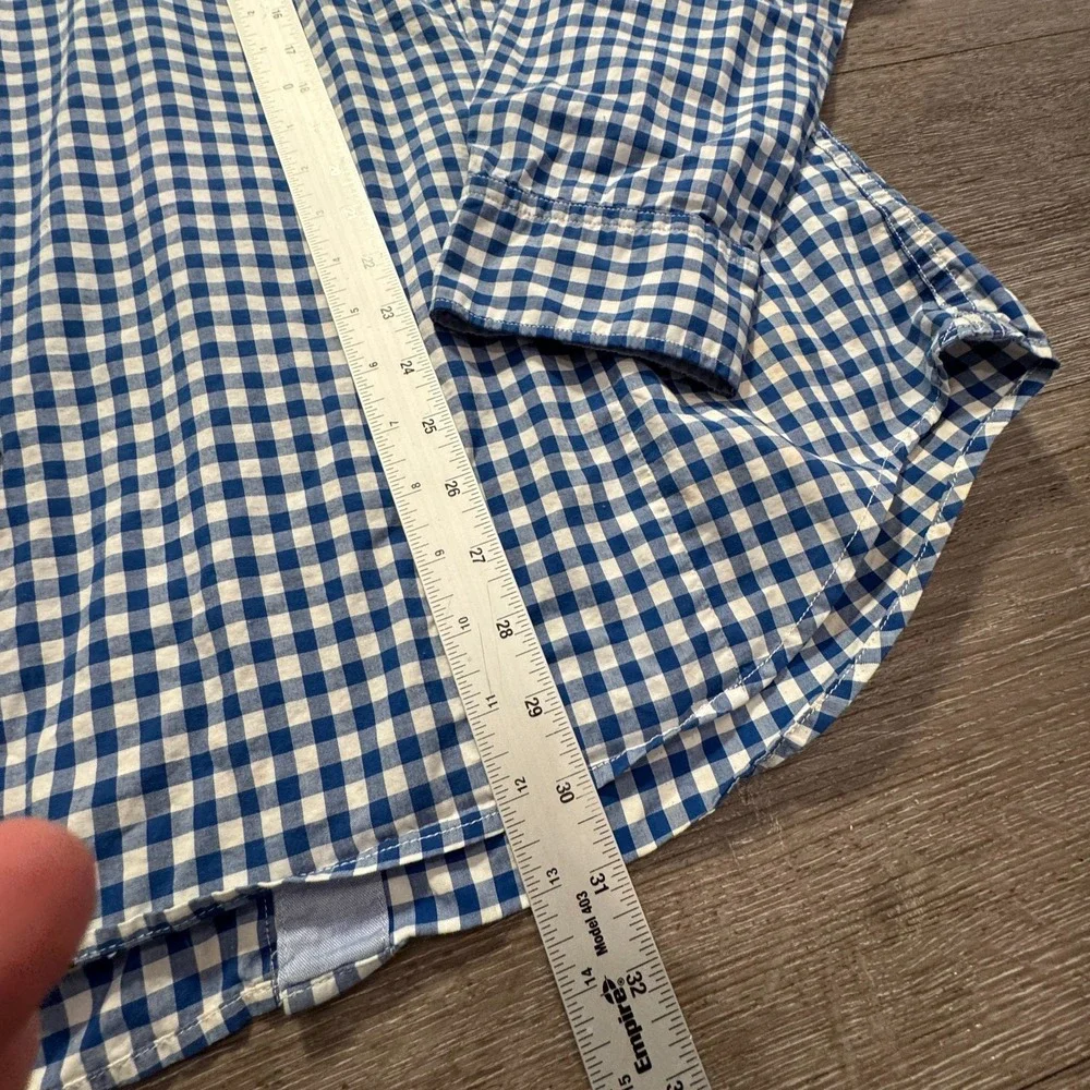 Banana Republic Shirt Mens XL Blue Cotton Gingham Grant Preppy Business Casual